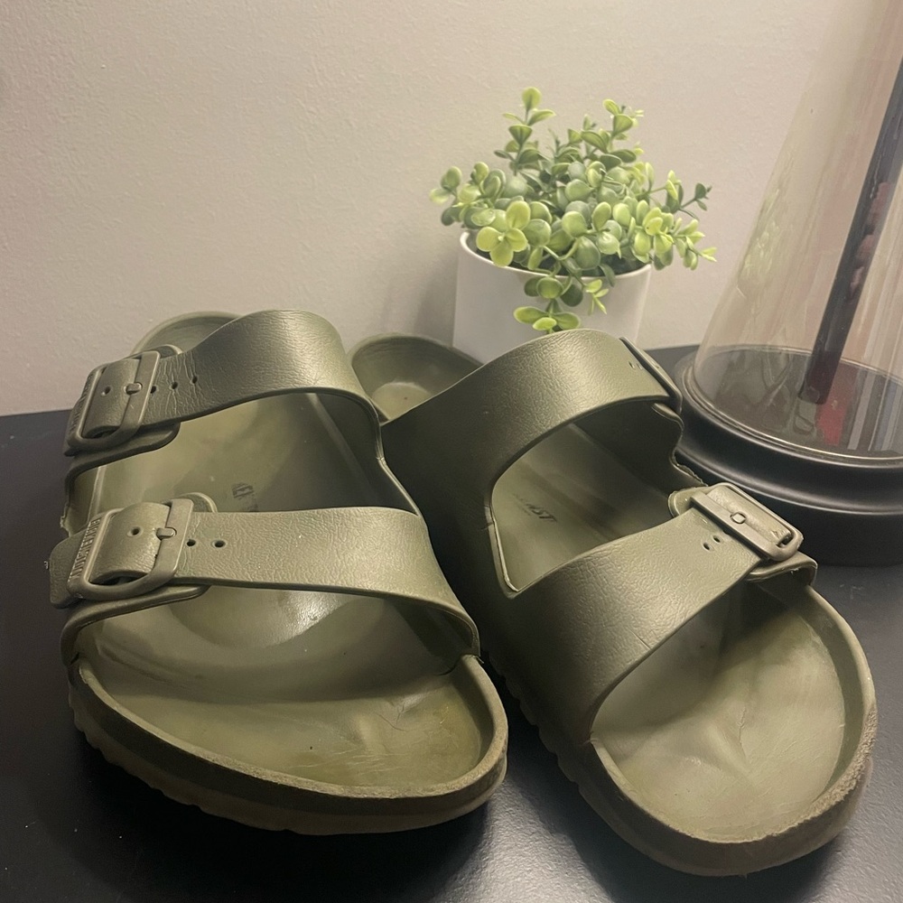 Birkenstock Olive Green Double Strap Sandals Men’s size 12